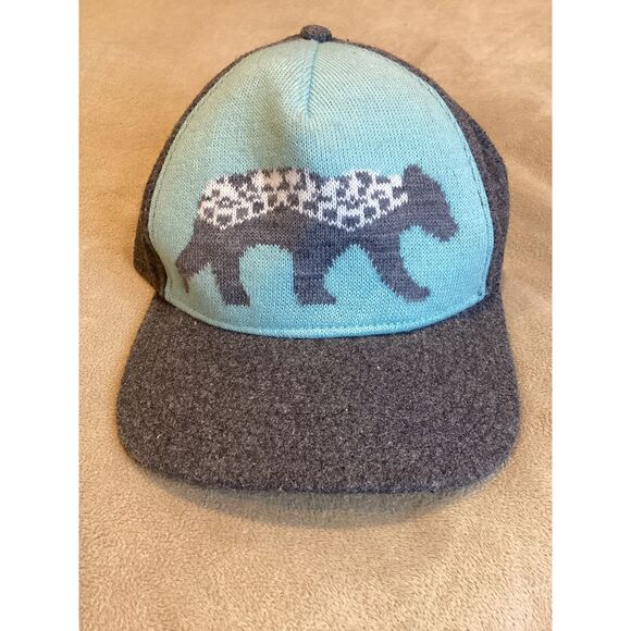 Pistil Women's Ursa‎ Bear Wool Snapback Cap/Trucker Hat; Gray and Light Blue - Picture 1 of 6